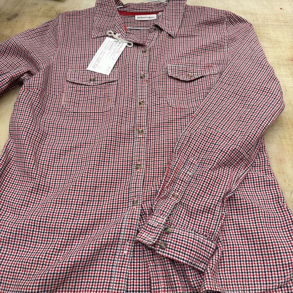St. John's Bay Red and Blue Plaid Casual Button Down Shirt - Picture 2 of 2